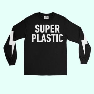 SUPERPLASTIC L/S Lighting Bolt Tee - Blk KIDROBOT